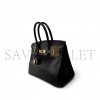 HERMES BIRKIN 30 BOX LEATHER BLACK GOLD BUCKLE H029281CK62 (30*23*15cm)
