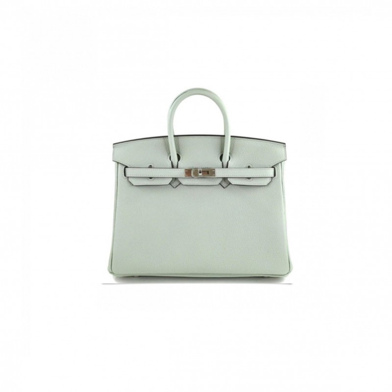 HERMES MASTER BIRKIN 20 TOGO LEATHER BUBBLE GREEN SILVER BUCKLE H028367CA12 (20*16*11cm)