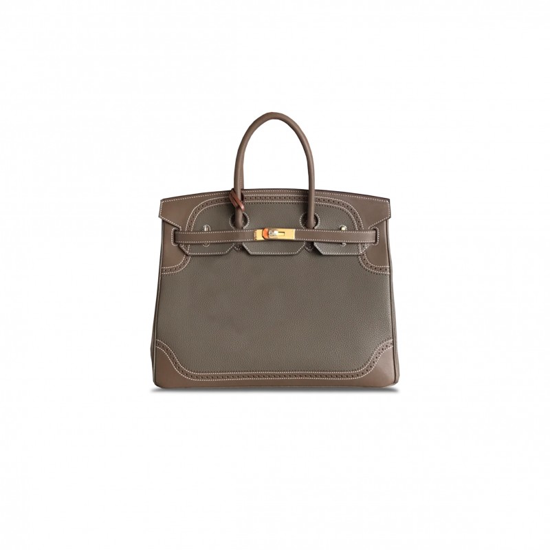 HERMÈS MASTER BIRKIN 35 SWIFT AND TOGO LACE SERIES GOLD BUCKLE H082650CK12 (35*28*18cm)