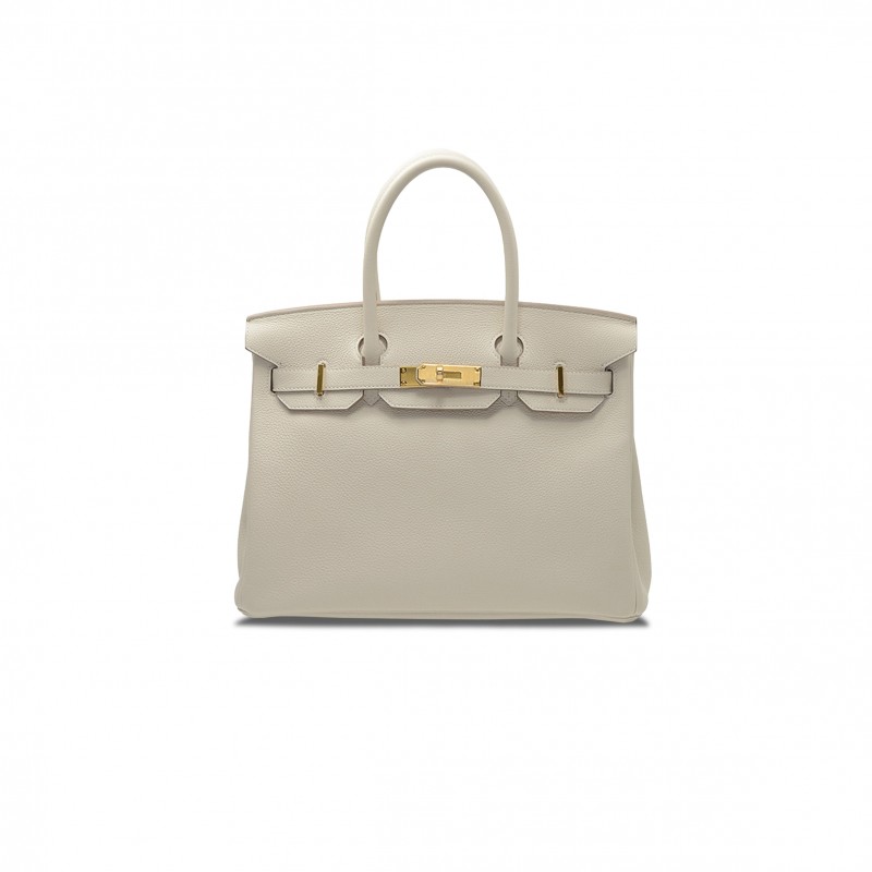 HERMÈS BIRKIN 40 TOGO LEATHER MILKSHAKE WHITE GOLD BUCKLE H028352CK7V (40*30*21cm)