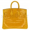 HERMÈS MASTER BIRKIN 25 CROCODILE LEATHER YELLOW GOLD BUCKLE H041354CK09 (25*20*13cm)