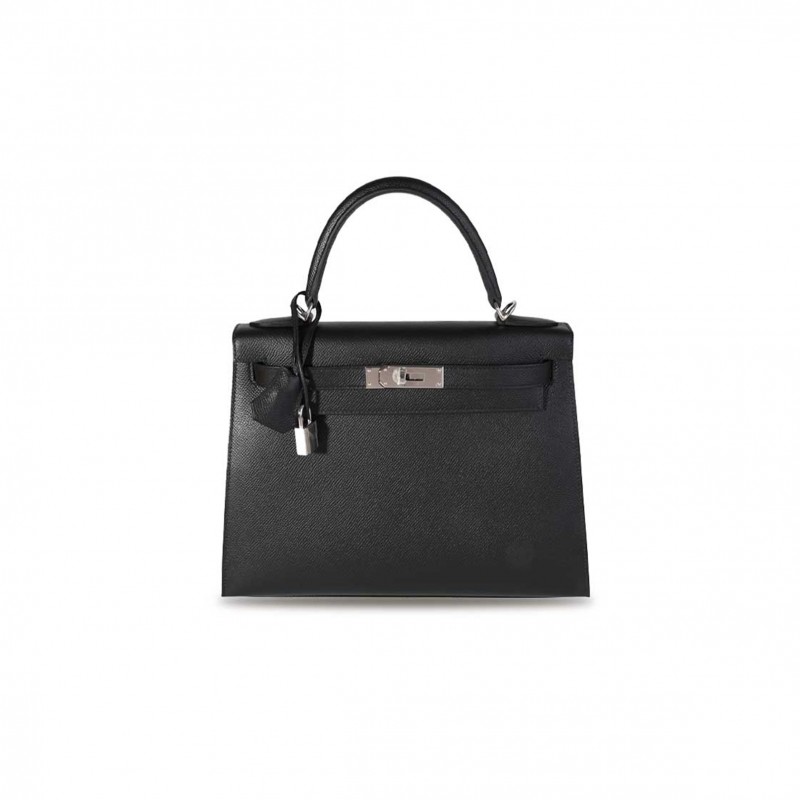 HERMÈS BLACK EPSOM SELLIER KELLY 28 (28*22*10cm) 