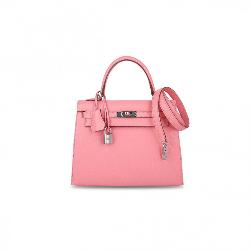 HERMÈS MASTER KELLY SELLIER 25 BAG PINK ROSE CONFETTI PALLADIUM HARDWARE EPSOM (25*17*7cm) 