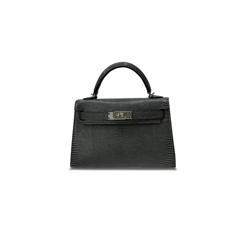 HERMÈS MASTER MINI KELLY II ARDOISE SILVER HARDWARE 21896 (19*12*5.5cm)