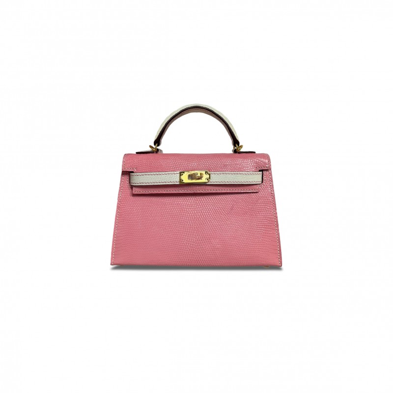 HERMÈS MASTER MINI KELLY II CHÈVRE ROSE SAKURA NATA 37163 (19*12*5.5cm)