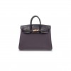 HERMÈS MASTER BIRKIN 25 CROCODILE AND TOGO LEATHER GRAPE PURPLE GOLD BUCKLE H076216CK19 (25*20*13cm)