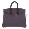 HERMÈS MASTER BIRKIN 25 CROCODILE AND TOGO LEATHER GRAPE PURPLE GOLD BUCKLE H076216CK19 (25*20*13cm)