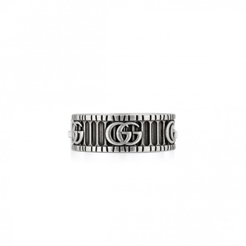 GUCCI RING WITH DOUBLE G IN SILVER 551899J84000811 GUCCI RING WITH DOUBLE G IN SILVER 551899J84000811