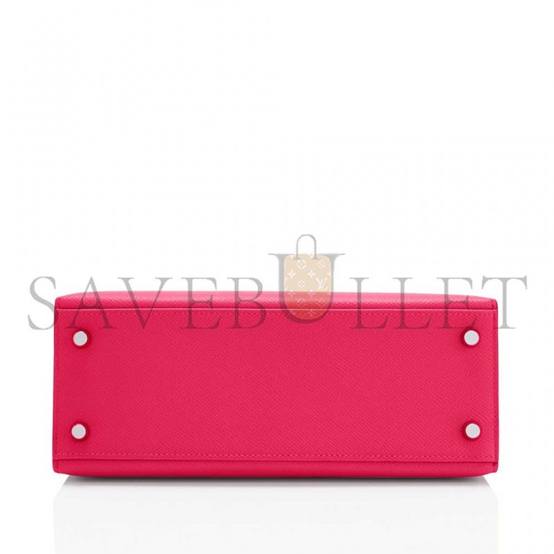 HERMÈS MASTER KELLY 28 ROSE EXTREME PINK EPSOM SELLIER BAG (28*22*10cm) 