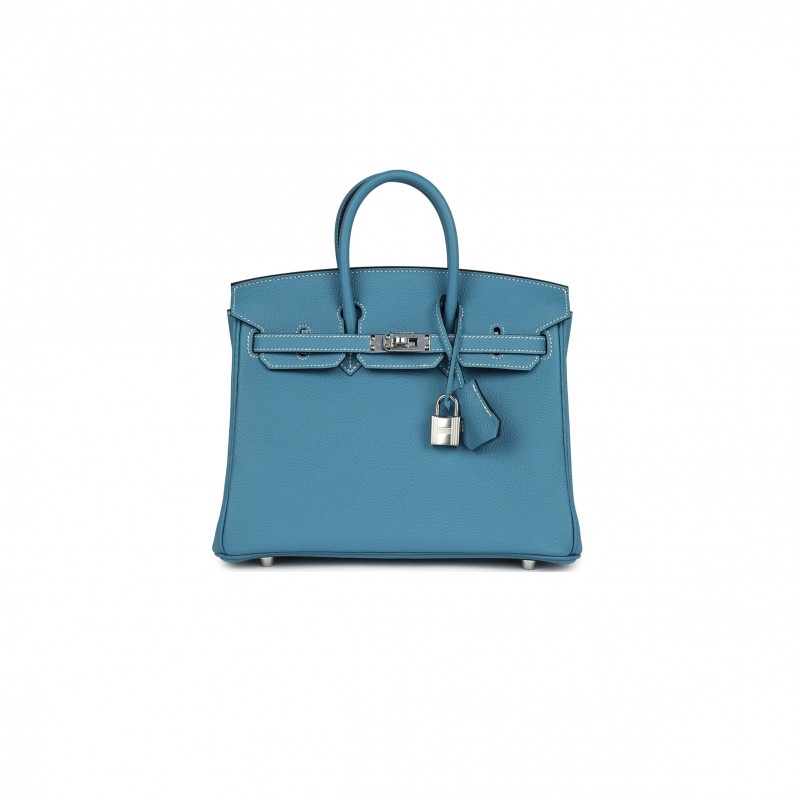 HERMÈS MASTER BIRKIN 25 BLUE JEAN TOGO PALLADIUM HARDWARE (25*20*13cm)