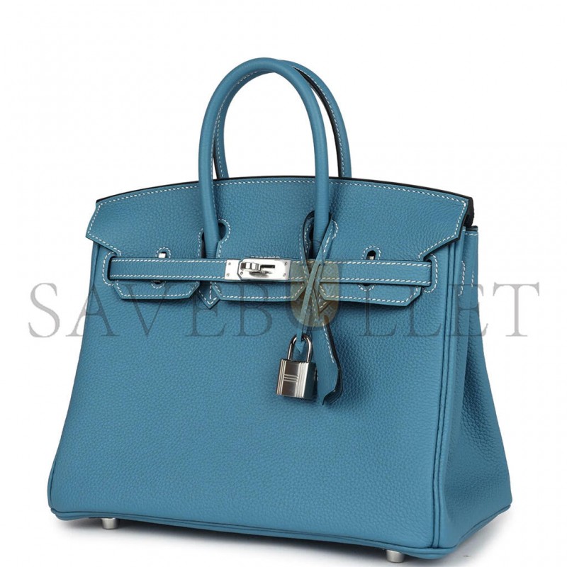 HERMÈS MASTER BIRKIN 25 BLUE JEAN TOGO PALLADIUM HARDWARE (25*20*13cm)