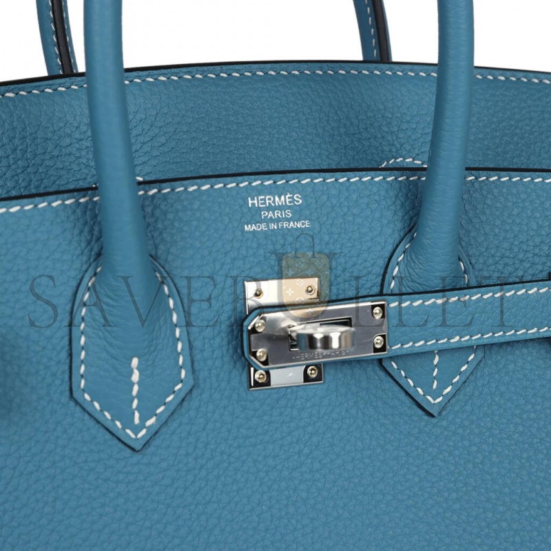 HERMÈS MASTER BIRKIN 25 BLUE JEAN TOGO PALLADIUM HARDWARE (25*20*13cm)