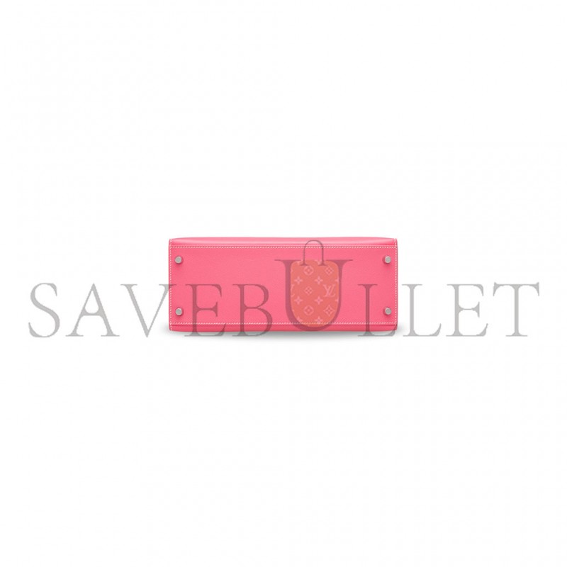 HERMÈS MASTER ROSE AZALÉE & CRAIE EPSOM LEATHER SELLIER KELLY 25 WITH BRUSHED PALLADIUM HARDWARE (25*17*7cm) 