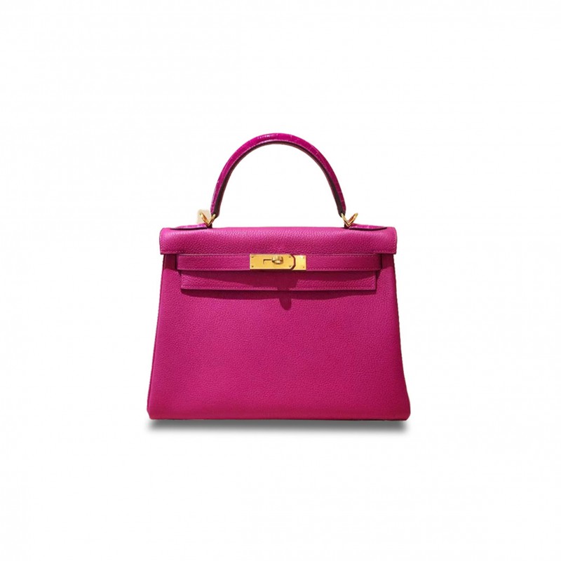 HERMÈS KELLY TOUCH 25 TOGO ROSE PURPLE GOLD (25*17*7cm) 