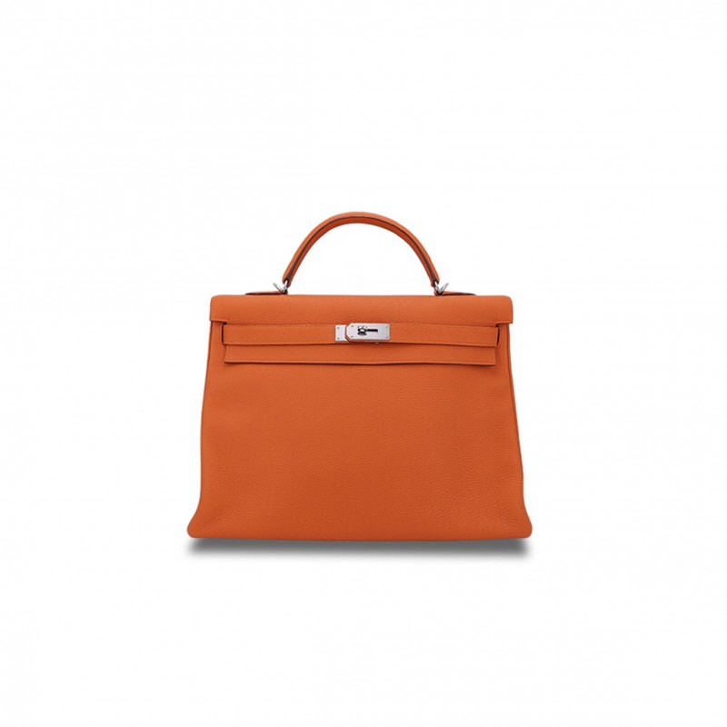 HERMÈS MASTER KELLY 32 ORANGE TOGO SILVER BUCKLE (32*23*10.5cm) 