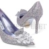 JIMMY CHOO CRYSTAL SLIPPER 85 IRIDESCENT CRYSTAL POINTED-TOE PUMPS WITH HEARTS CRYSTALSLIPPER85CQH