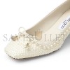 JIMMY CHOO ELME 45 WHITE PEARL EMBELLISHED SATIN PUMPS ELME45WOZ