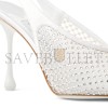 JIMMY CHOO ISA 95 WHITE CRYSTAL MESH SATIN PUMPS ISA95QHS