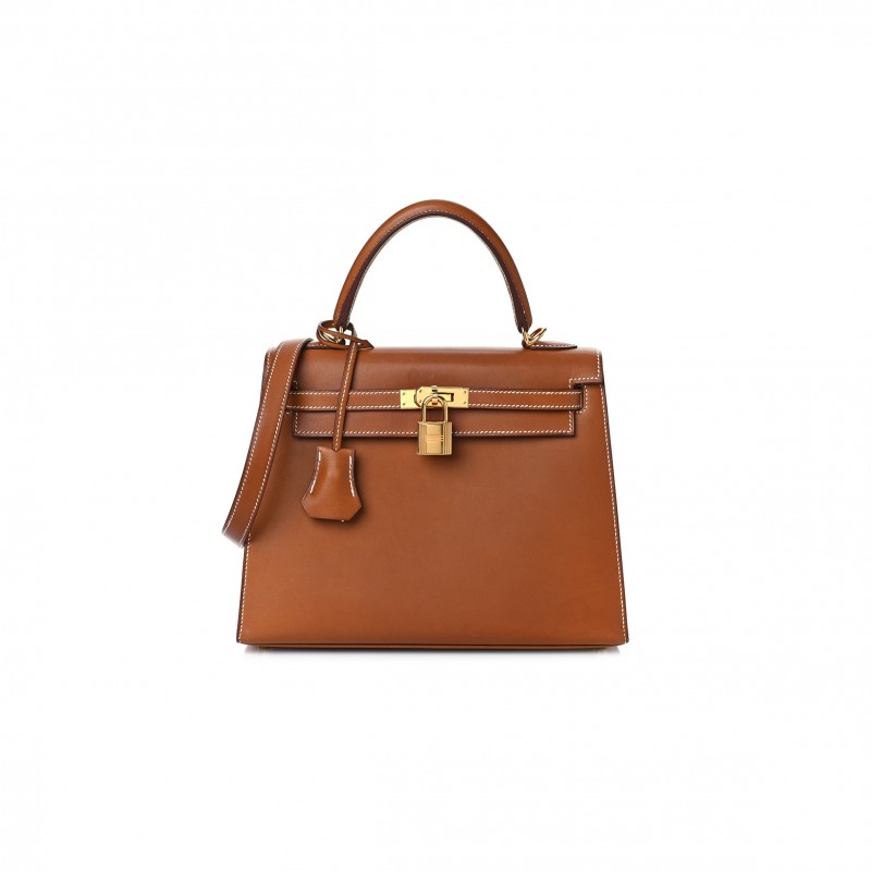 HERMÈS BARENIA KELLY SELLIER 25 FAUVE (25*17*7cm) 