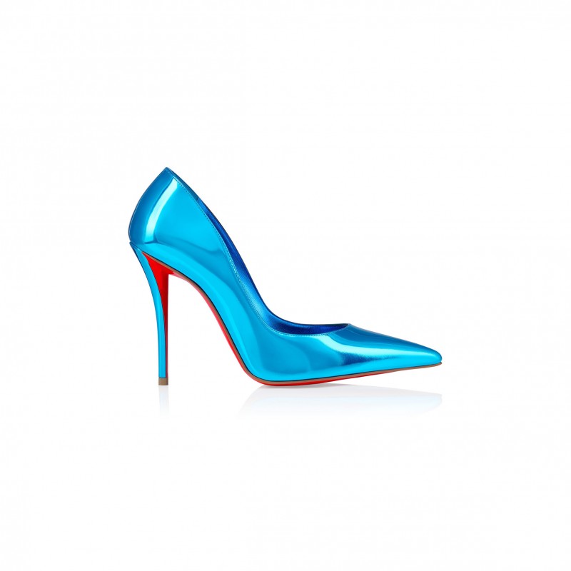 CHRISTIAN LOUBOUTIN MISS Z 100 MM PUMPS-LAMINATED CALF LEATHER-ACQUA-WOMEN 12506504306 CHRISTIAN LOUBOUTIN MISS Z 100 MM PUMPS-LAMINATED CALF LEATHER-ACQUA-WOMEN 12506504306