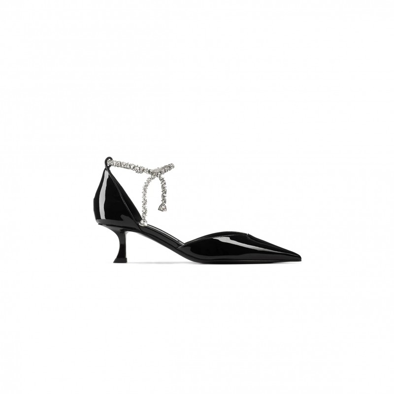 JIMMY CHOO STEVIE 50 BLACK PATENT LEATHER PUMPS STEVIE50PAT JIMMY CHOO STEVIE 50 BLACK PATENT LEATHER PUMPS STEVIE50PAT