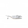 JIMMY CHOO STAZ MULE 50 SILVER METALLIC LEATHER MULES STAZMULE50GWG