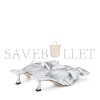 JIMMY CHOO STAZ MULE 50 SILVER METALLIC LEATHER MULES STAZMULE50GWG