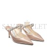 JIMMY CHOO BING 65 BALLET PINK PATENT LEATHER MULES WITH CRYSTAL STRAP BING65PAT JIMMY CHOO BING 65 BALLET PINK PATENT LEATHER MULES WITH CRYSTAL STRAP BING65PAT