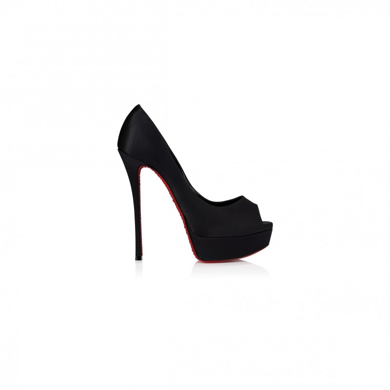 CHRISTIAN LOUBOUTIN LADY PEEP SUOLA STRASS 150 MM PUMPS-CREPE SATIN-BLACK-WOMEN 1250537B439 CHRISTIAN LOUBOUTIN LADY PEEP SUOLA STRASS 150 MM PUMPS-CREPE SATIN-BLACK-WOMEN 1250537B439
