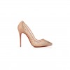 CHRISTIAN LOUBOUTIN FOLLIES STRASS 100 MM PUMPS-MESH, SUEDE CALF AND STRASS-LIGHT SILK-WOMEN 3180466F065