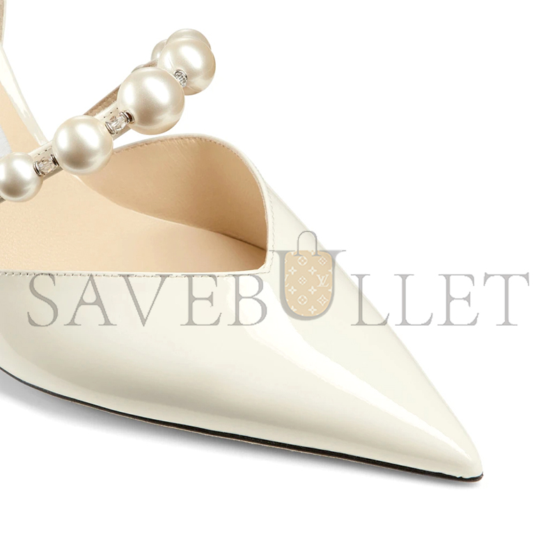 JIMMY CHOO AURELIE 65 LATTE PATENT LEATHER POINTED PUMPS AURELIE65XKM