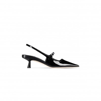 JIMMY CHOO DIDI 45 BLACK PATENT LEATHER POINTED PUMPS DIDI45PAT