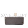 HERMÈS MASTER OSTRICH KELLY 25 PEWTER GREY GOLD BUCKLE (25*17*7cm) 