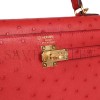 HERMÈS MASTER KELLY SELLIER 28 ROUGE VIF VERSO OSTRICH GOLD HARDWARE (28*22*10cm) 