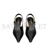 YSL LEE SLINGBACK PUMPS IN GLAZED LEATHER 799704AAAZY1000