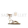 YSL BABYLONE SANDALS IN SMOOTH AND METALLIC LEATHER 825740AAETH2563