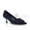 MANOLO BLAHNIK MAYSALEPUMP 50 NAVY BLUE SUEDE BUCKLE DETAIL PUMPS 219-0173-0008 MANOLO BLAHNIK MAYSALEPUMP 50 NAVY BLUE SUEDE BUCKLE DETAIL PUMPS 219-0173-0008