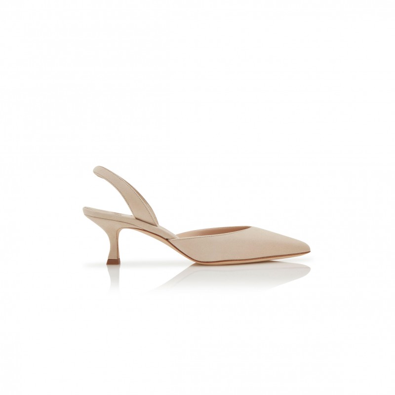 MANOLO BLAHNIK CAROLYNE LIGHT BEIGE SUEDE SLINGBACK PUMPS 9XX-0401-0015 MANOLO BLAHNIK CAROLYNE LIGHT BEIGE SUEDE SLINGBACK PUMPS 9XX-0401-0015