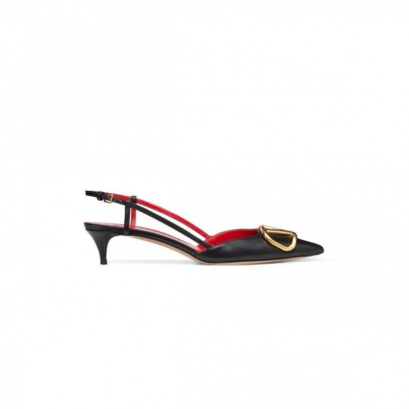 VALENTINO VLOGO SIGNATURE CALFSKIN SLINGBACK PUMP 40MM 1.6IN 5W2S0Q70DSH_0NO VALENTINO VLOGO SIGNATURE CALFSKIN SLINGBACK PUMP 40MM 1.6IN 5W2S0Q70DSH_0NO