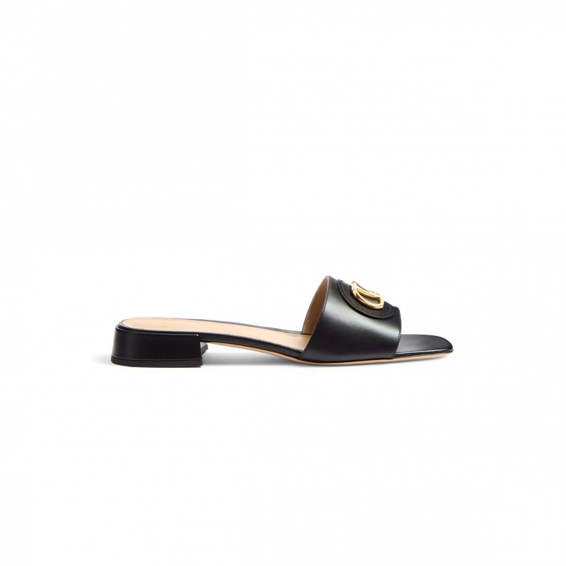 VALENTINO VLOGO SIGNATURE SLIDE SANDAL IN CALFSKIN 20MM 6W0S0LT0DSH_0NO VALENTINO VLOGO SIGNATURE SLIDE SANDAL IN CALFSKIN 20MM 6W0S0LT0DSH_0NO