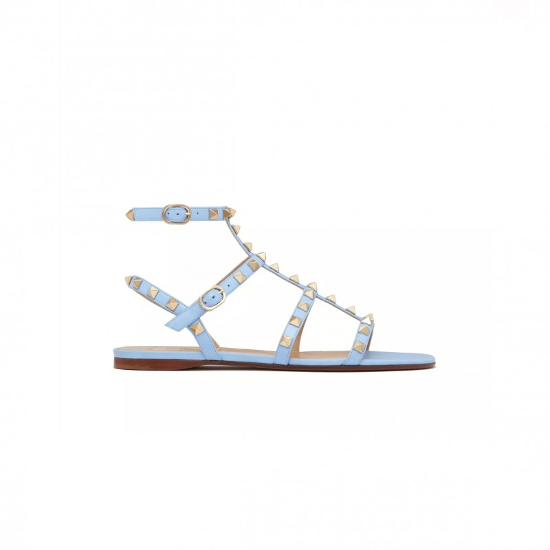 VALENTINO ROCKSTUD FLAT CALFSKIN SANDAL WITH STRAPS 4W2S0A05VOD_ZQW VALENTINO ROCKSTUD FLAT CALFSKIN SANDAL WITH STRAPS 4W2S0A05VOD_ZQW