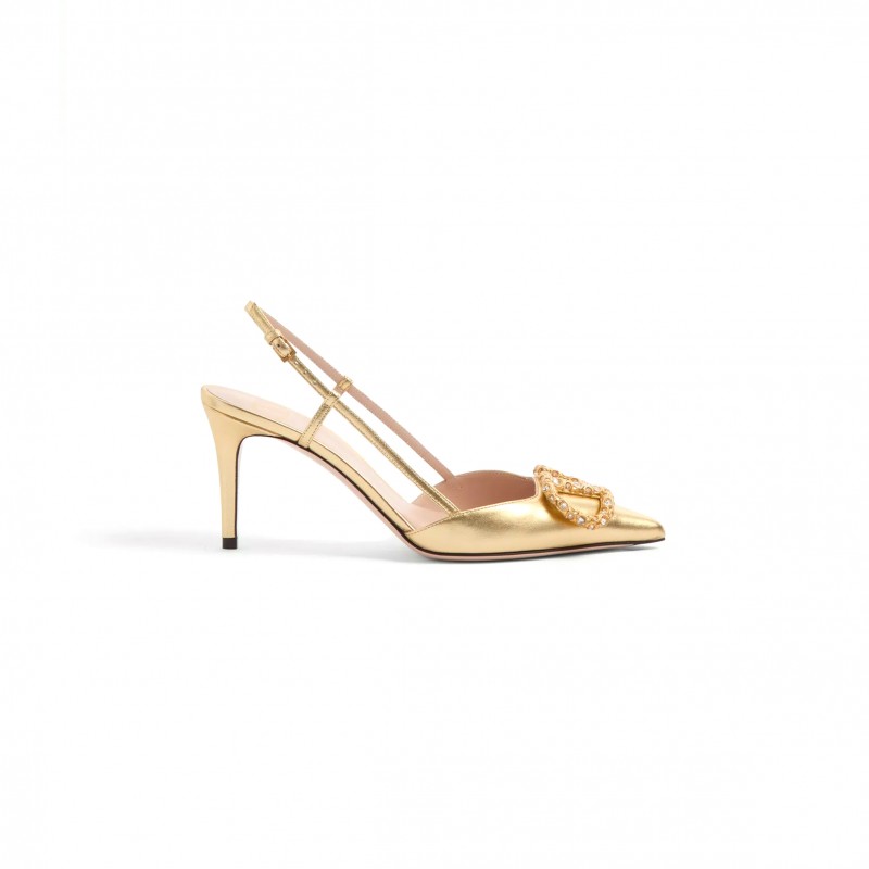 VALENTINO VLOGO SIGNATURE SLINGBACK PUMP IN LAMINATED NAPPA LEATHER 80MM 6W2S0R01LUY_9MR VALENTINO VLOGO SIGNATURE SLINGBACK PUMP IN LAMINATED NAPPA LEATHER 80MM 6W2S0R01LUY_9MR