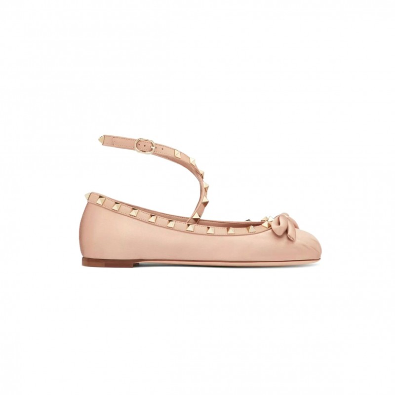 VALENTINO ROCKSTUD SATIN BALLERINA 4W2S0HB6SWH_GF9