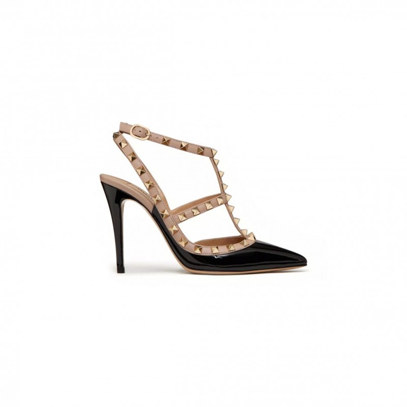 VALENTINO PATENT ROCKSTUD CAGED PUMP 100MM 5W2S0393VNW_N91 VALENTINO PATENT ROCKSTUD CAGED PUMP 100MM 5W2S0393VNW_N91