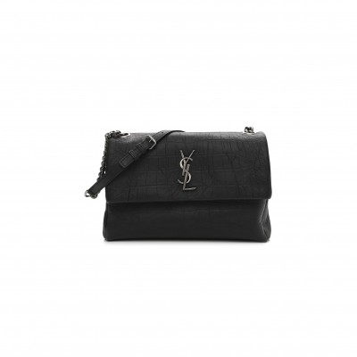 YSL MEDIUM WEST HOLLYWOOD MONOGRAM FOLD-OVER GREY 1079793 (24*15*10cm)