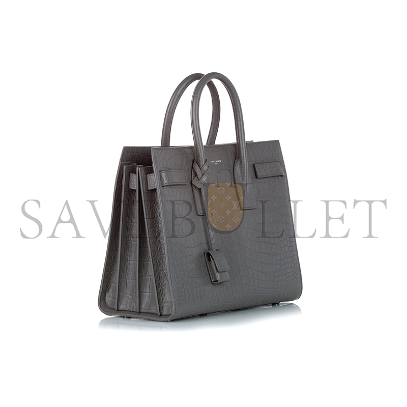 YSL SAC DE JOUR EMBOSSED LEATHER SATCHEL GREY 392035DND1N112 (26*20.5*12.5cm)