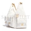 CHANEL MAXI HOBO BAG SHINY LAMBSKIN & GOLD-TONE METAL WHITE AS5302 (35*27*18cm) CHANEL MAXI HOBO BAG SHINY LAMBSKIN & GOLD-TONE METAL WHITE AS5302 (35*27*18cm)