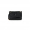 YSL NIKI RAFFIA SHOULDER BAG IN BLACK 1550433 (21*16*7.5cm)