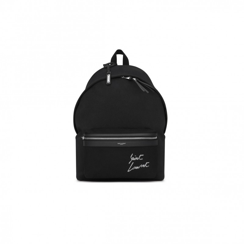 YSL SAINT LAURENT EMBROIDERED CITY BACKPACK IN CANVAS 534968FAAVV1070 (31*41*22cm) YSL SAINT LAURENT EMBROIDERED CITY BACKPACK IN CANVAS 534968FAAVV1070 (31*41*22cm)