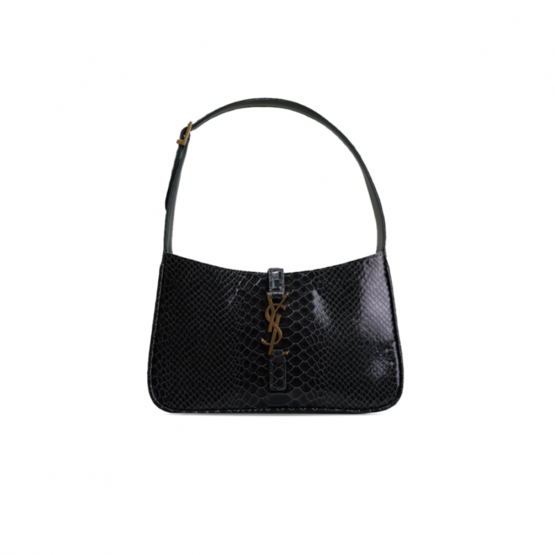YSL LE 5 À 7 IN SNAKE-EMBOSSED GLOSSED LEATHER 657228EAA5 (25*14*6cm)